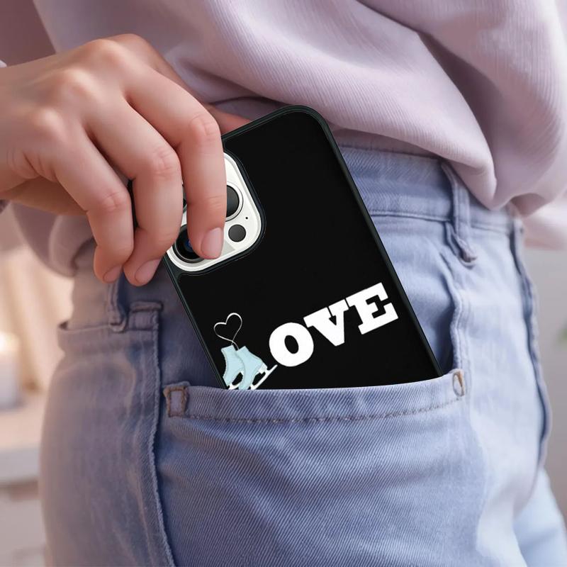 Love Ice Skating Phone Case For iPhone 17 Air 15 16e 14 13 Pro Max Coque 12 11 Pro Max PLUS cover