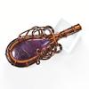 Natural African Amethyst Gemstone 84 Ct Copper Wrapped Pear Pendant