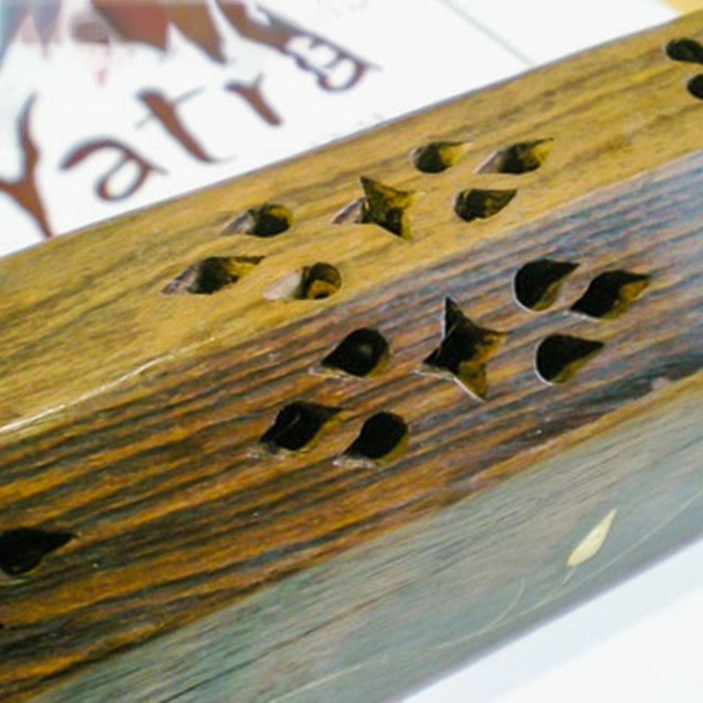 Home Decoration Ebony Craft Hollow Carving Censer Wood Incense Holder Insense Burner Incense Box