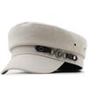 Autumn and Winter Women's Hat Fashion Chain Navy Hat Temperament Beret Solid Color Flat Top Cap Military Hat