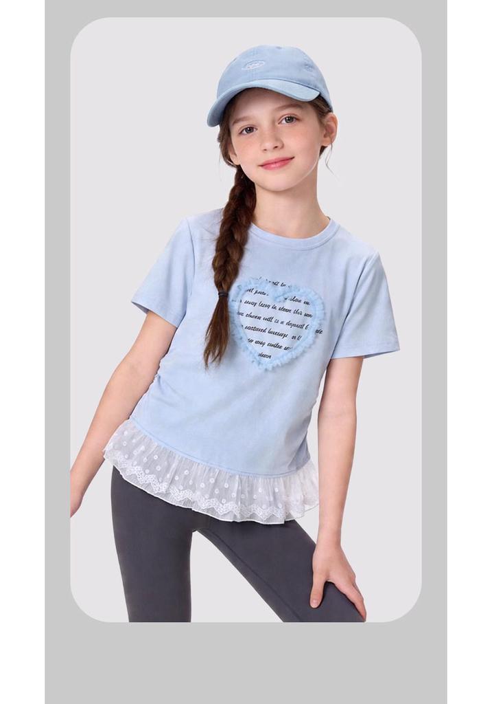 Girls' 2026 Summer Short-Sleeve T-Shirt - Fashionable, Stylish & Lightweight Top for Big Kids & Teens