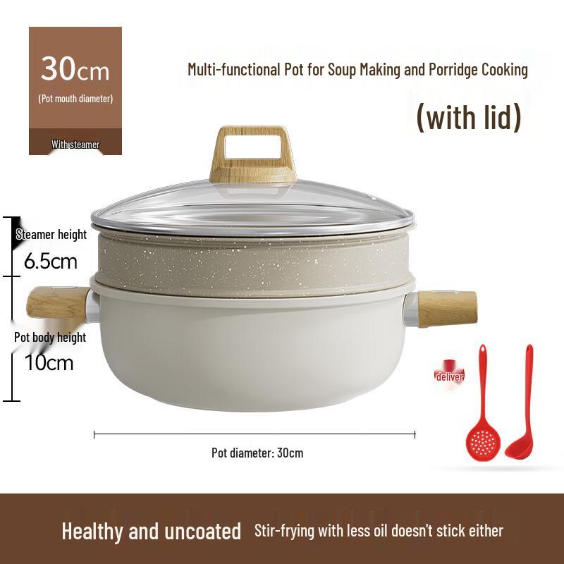 KitchenSeven 30cm Maifan Stone Multi-functional Soup Pot