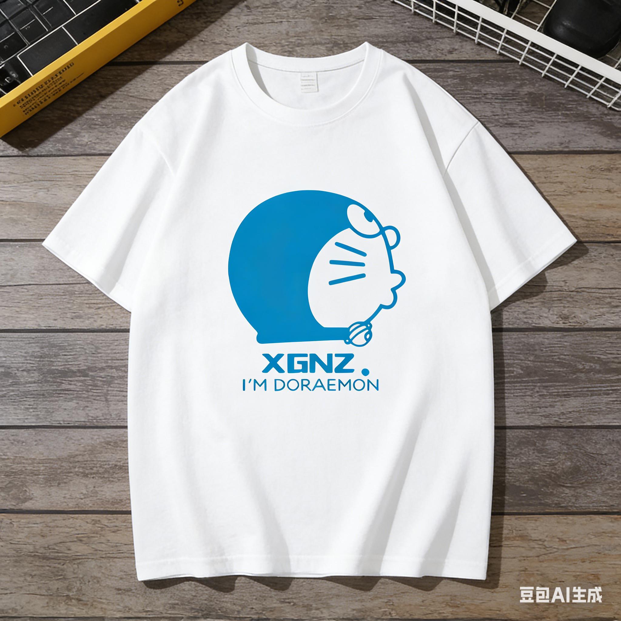 

Adult and Children Doraemon Playful Outfit Fun ComUnisexd Print Cotton Tshirt Niche Quirky Trendy Halfsleeve S