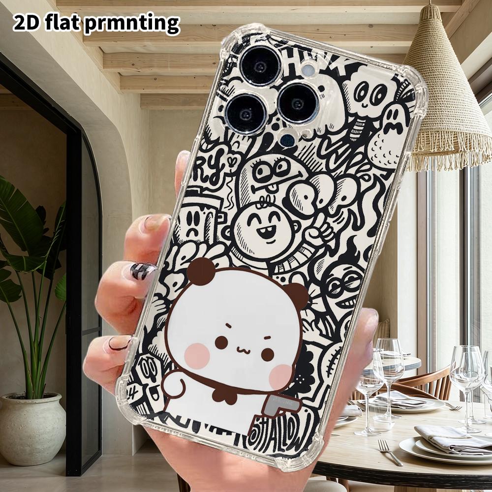 Phone Case: 2D Flat Suitable for iPhone 18 17 16 15 14 13 Pro, Transparent Four Corner Protective Case, Cool and Cute, Christmas and Halloween Gift