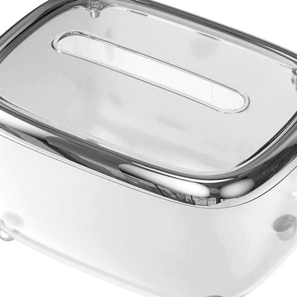 Tissue Box Transparent Napkin Box Simple Creative Storage Box Fixed Lid Paper Organizer Sliver
