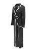 Europäischer & Amerikanischer Mode-Jumpsuit mit Gürtel, Patchwork, Langarm, Herbst/Winter-Stil