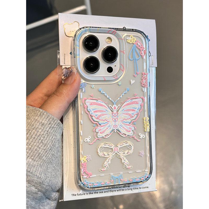 Roztomilý kryt na mobilní telefon Butterfly Millennium Light pro Apple 14 Pro Max & iPhone 11 - Ideální pro starší ženy!