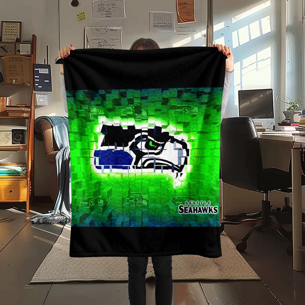 1 Stück Seahawks-Print Flanelldecke, Hohe Qualität, Bequem für alle Jahreszeiten, Heimdekoration, Wärme und Komfort, Perfekt für Geschenke