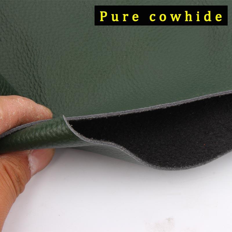 The whole piece of cowhide material, top layer leather, dark green lychee patterned sofa leather fabric, genuine leather table c