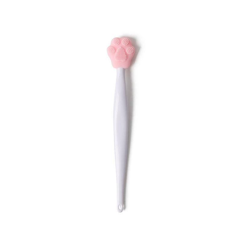 Cat Paw Double-sided Wash Face Silicone Brush Exfoliating Nose Clean Blackhead Removal Brushes Tools With Replacement Head