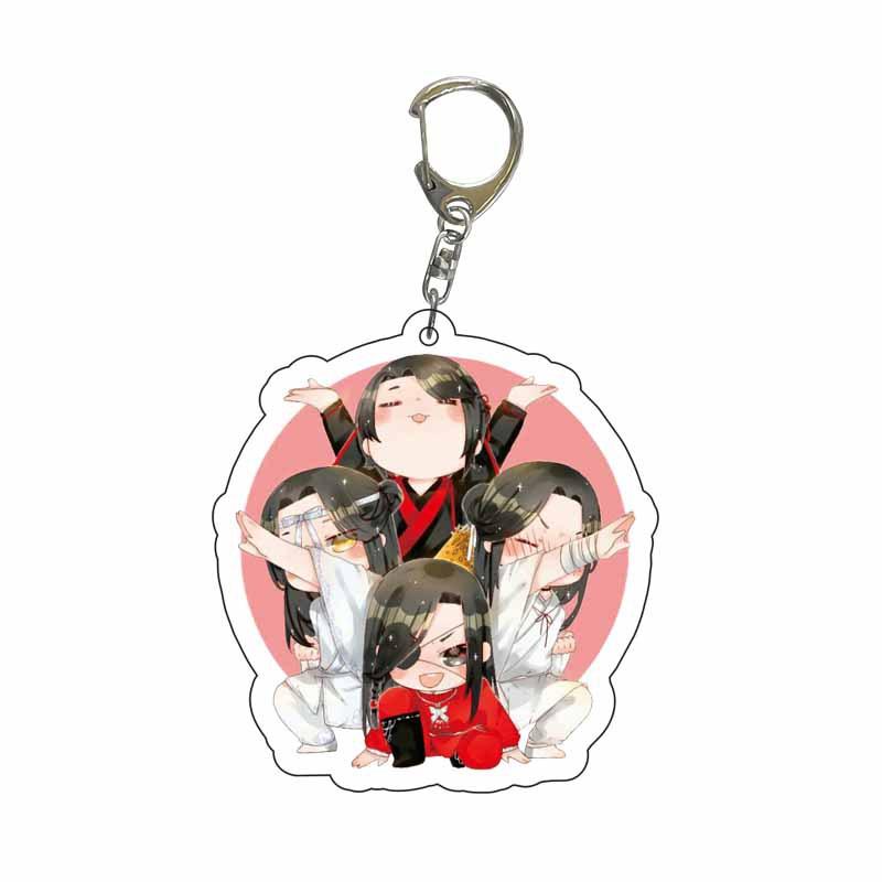 Creative Anime Tian Guan Ci Fu Acrylic Keychain Xie Lian Hua Cheng Figures Key Chains Mo Dao Zu Shi Pendant Decoration Fans