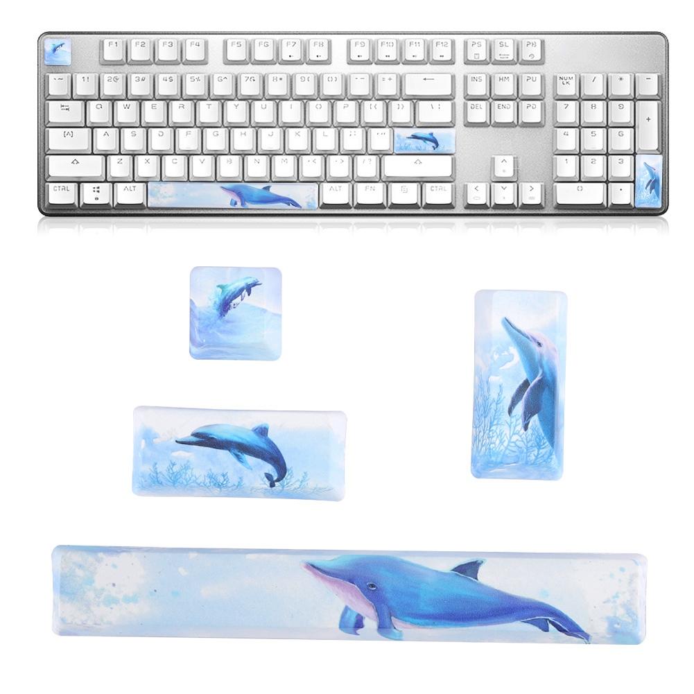 DIY Dolphin Pattern Keyboard Keycaps SpaceEScEnterNumpad Enter Keycap for Mechanical