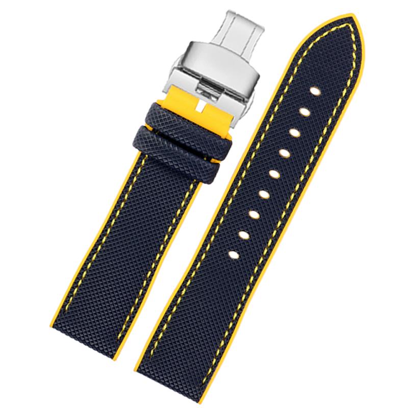 Per cinturino Citizen Blue Angel seconda generazione AT8020 JY8078 fibra di carbonio nylon gomma fluoro cinturino silicone braccialetto