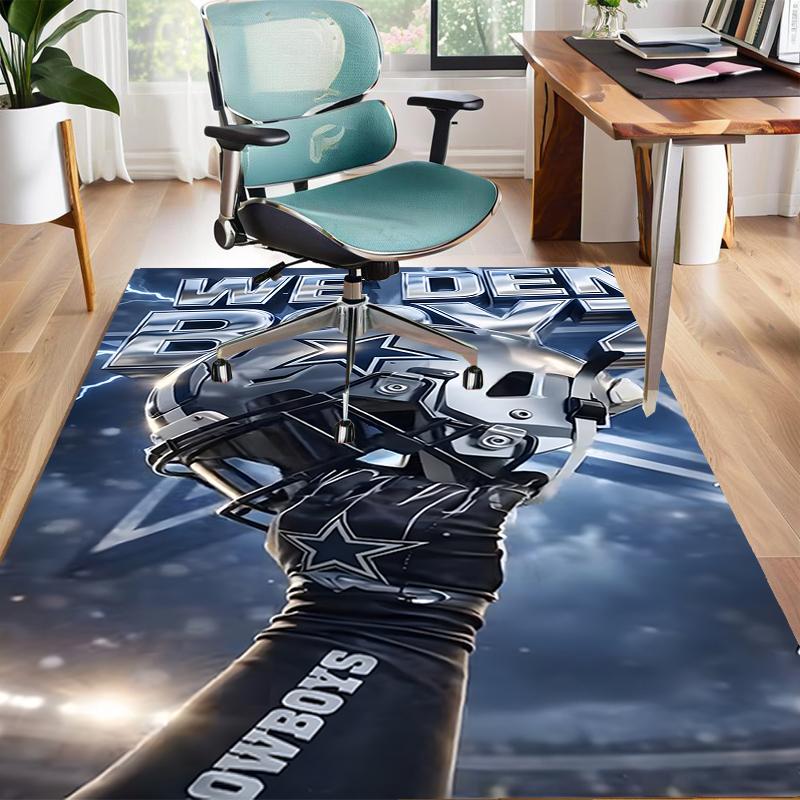 Dallas Cowboys Design Area Rug - Non-Slip, Soft & Cozy Floor Mat for Living Room, Bedroom, Office - Indoor/Outdoor Decorative Carpet