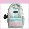Nylon Floral Backpack For Students With Floral Print Design And Letter Decoration
