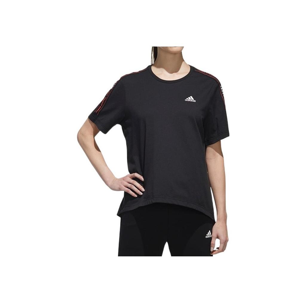 Adidas Logo Print Sports Running Training Fitness Breathable Comfortable Casual Fashion Pullover Crew Neck Short Sleeve T-Shirt Women T-Shirt FJ6887