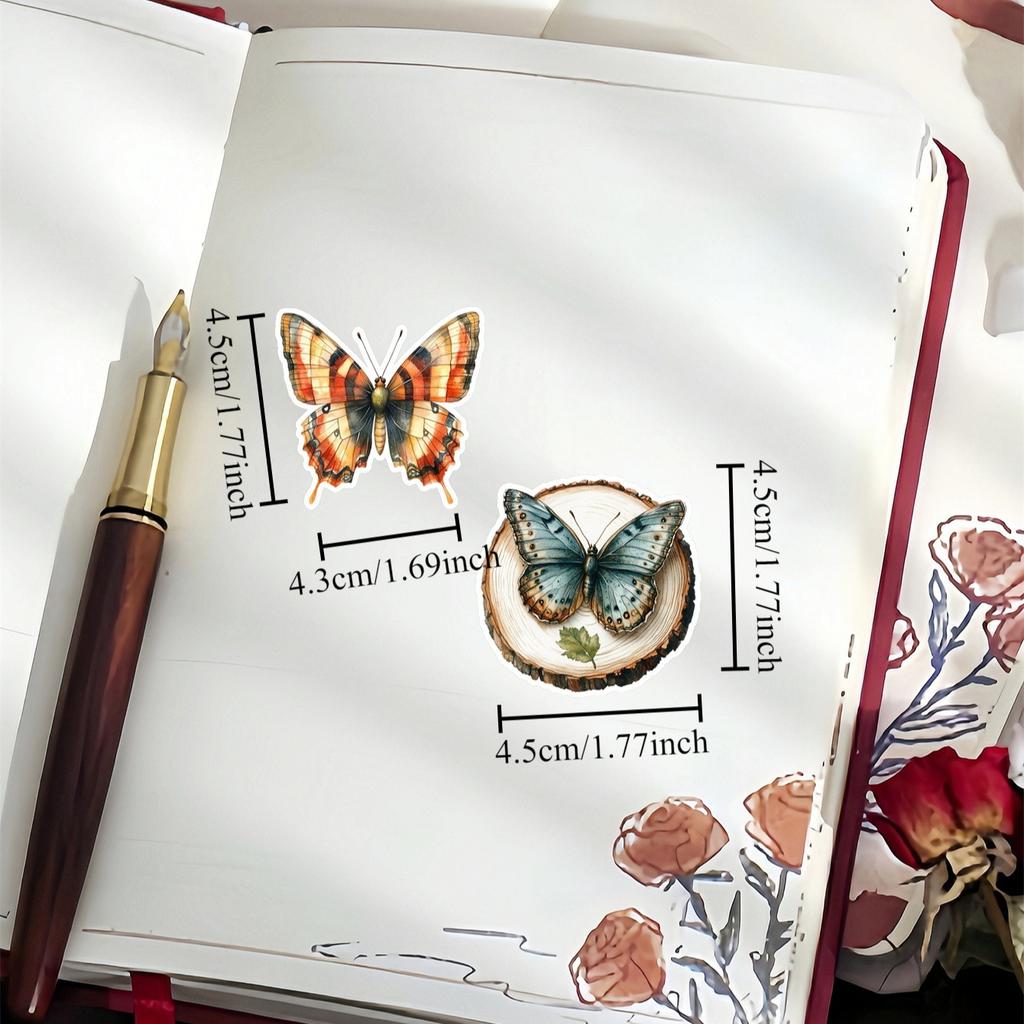 18pcs/lot Cute Watercolor, Autumn, Garden, Butterfly, Insect Stickers,Handbook Scrapbooking And Art, Decoration Mobile Phone