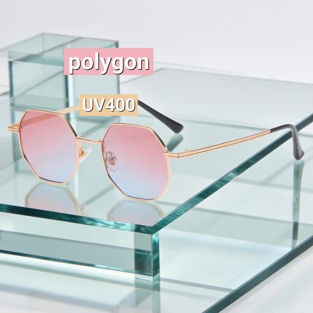 Yiran Glasses Women's Light Polygonal Fashion Customized Metal Frame Sunglasses Ultra Neutral Multi-Color Lenses Uv400 Resistant Sunglasses Cm