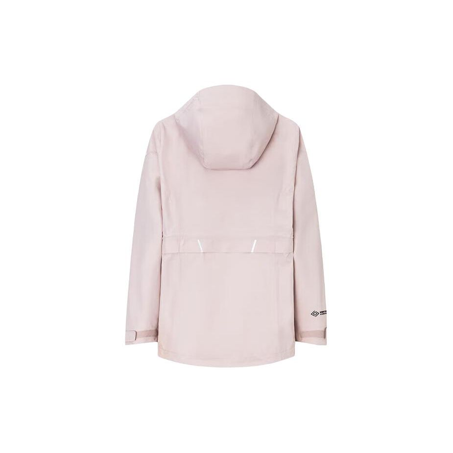 Anta Champion Series Solid Color Hooded Zipper Woven Windbreaker Women Outerwear Smoke-Gray Pink 162410615-1