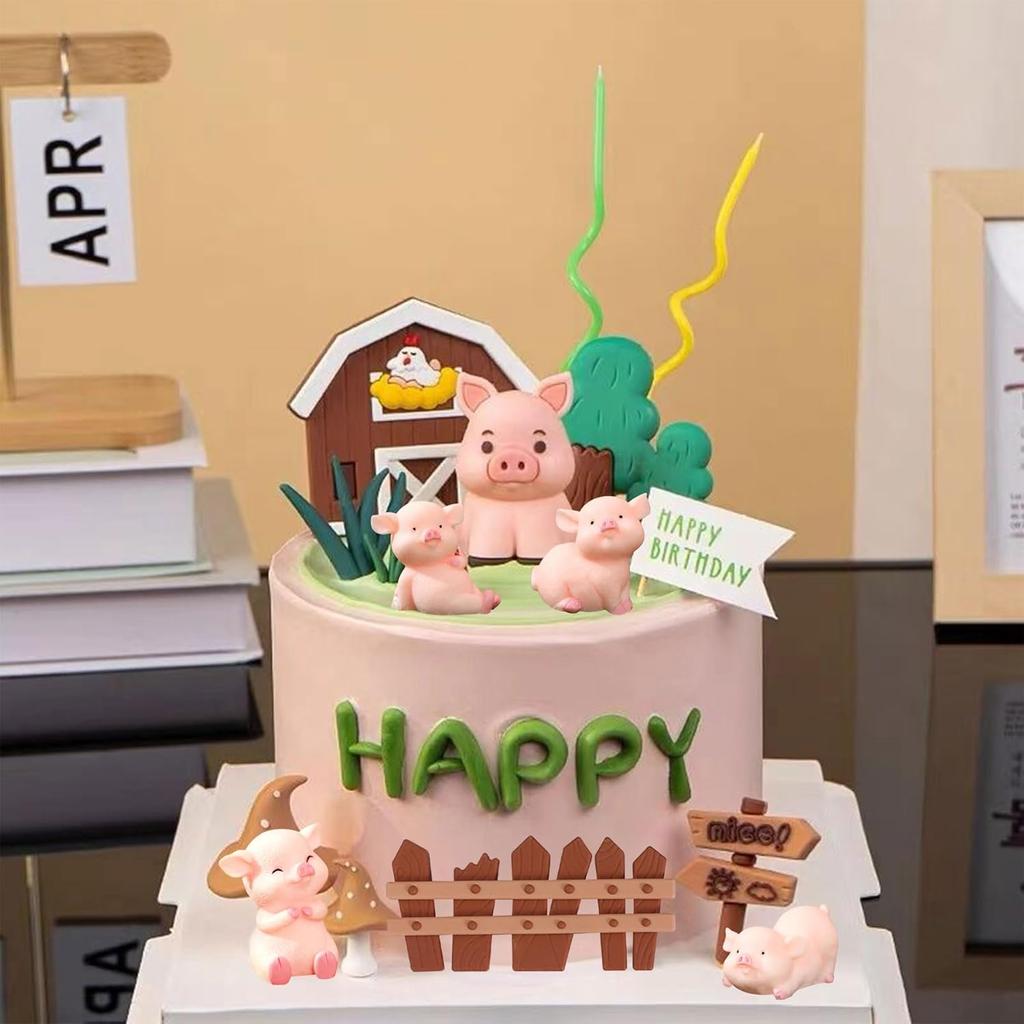 Piggy Party Supplies Pig Cake Topper Pig Birthday Decorations Pig Theme Party Supplies