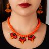 Acrylic Halloween Jewelry Sets Adjustable Choker Necklace Earring Set  Beach Vacation Accessories