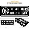 4 Pack- Please Keep Door Closed Signs Self-Adhesive, 8x3Inch Acrylic Keep Door Closed Sign for Business Store, Shop, Cafe, Office, Restaurant