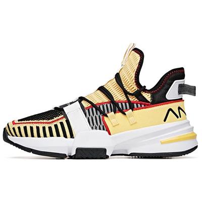 Light Crazy 1 Shock Absorption Non-Slip Mid-Top Basketball Shoes Men Sneaker Black Yellow 112021609-5