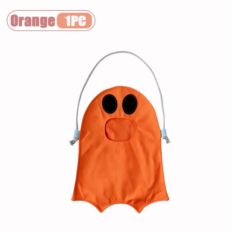 1-10PCS Halloween Ghost Pattern Non Woven Treat Bags with Handles for Kids Trick or Treat Party Favor Candy Goodie Tote