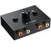 PROZOR Audio 2 Output 1 Bidirectional RCA Stereo Audio No Power Supply RCA Cable Compatible with DVD Stereo CD 2-Port Switcher Inputs/1 / Input/2