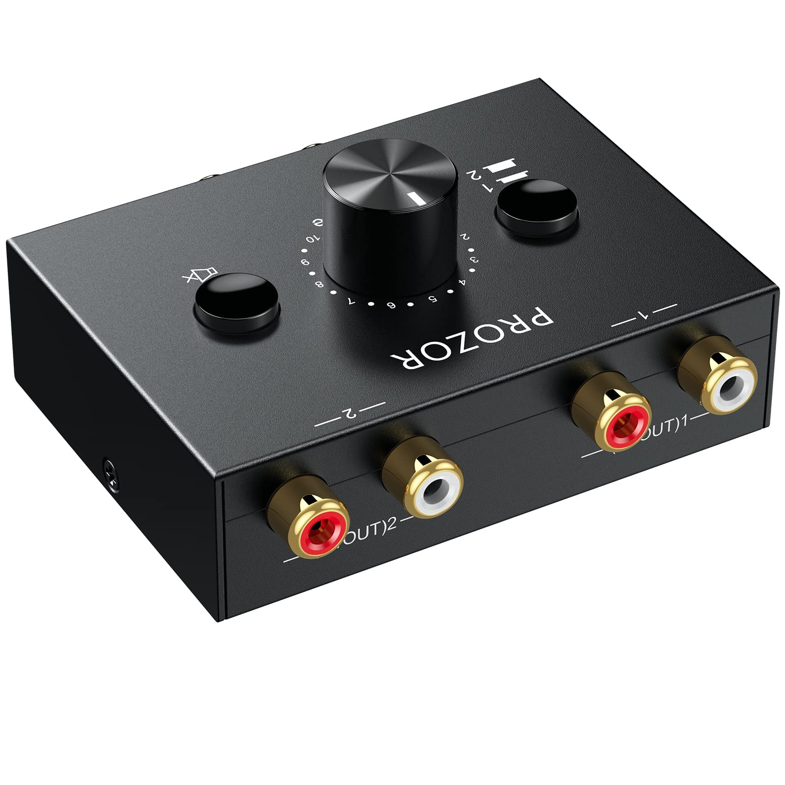 

PROZOR Audio 2 Output 1 Bidirectional RCA Stereo Audio No Power Supply RCA Cable Compatible with DVD Stereo CD 2-Port Switcher Inputs/1 / Input/2
