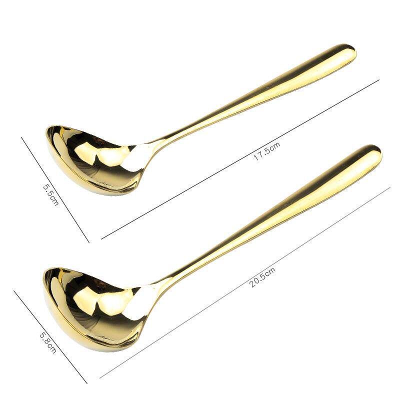304 Stainless Steel Spoon Japanese Style Trendy Soup Spoon Long Handle Household Large Soup Spoon Short Handle Ramen Spoon