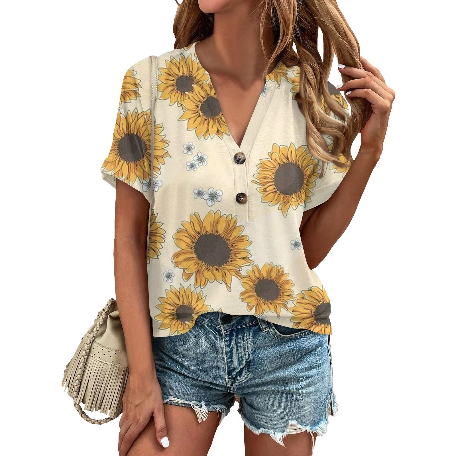 

Женская летняя повседневная блузка с v-образным вырезом в полоску, тонкая блузка с коротким рукавом, женская блузка L бежевый