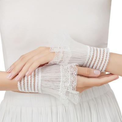 Elastische, plissierte Hornmanschette, abnehmbare, geschichtete Spitze, falsche Ärmel, Handgelenksmanschetten, Pullover-Dekoration, Hemd, falsche Ärmel
