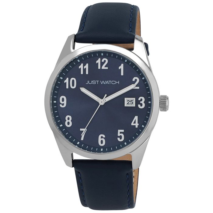 Montre homme - Julian - cadran bleu - bracelet cuir 22 mm - boîtier 42 mm