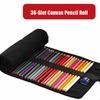 36-Slot Canvas Pencil Roll Sketch Pencil & Colored Pencil Holder Artists Students Supplies Drawing Painting Stationery Organizer Storage Pouch