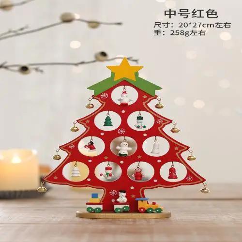 Ornament de birou Pom de Crăciun din lemn DIY Mini Decorațiuni Pom de Crăciun Ornament pentru vitrină adornos navideños
