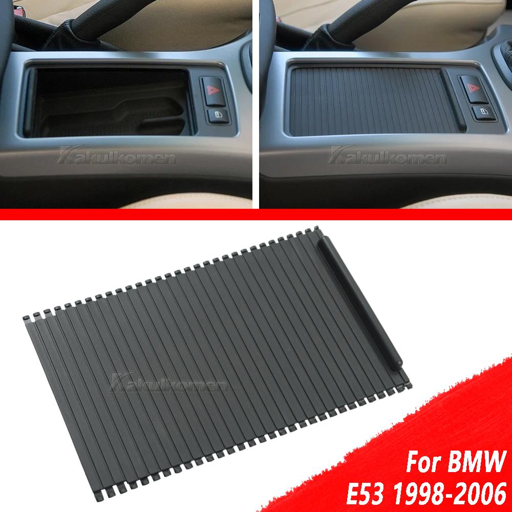 51168408026 For BMW X5 E53 1998-2006 Front Central Console Drink Water Cup Holder Curtain Cover Slide Rolling Blind Shutter Trim