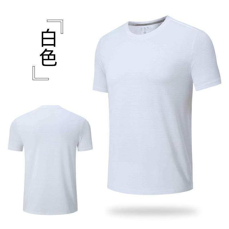 Men's Summer Sports T-shirt Casual Crew Neck Fitness Breathable Quick-dry Outdoor Running Short Sleeve Shirt