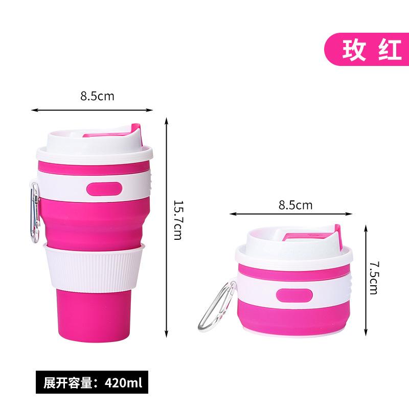 Outdoor Foldable Portable Silicone Coffee Cup, Drop-resistant Food-grade Environmentally Friendly Beverage Cup, Silicone Water Cup with Lid