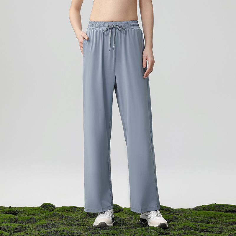 

Summer new sunscreen pants ice cool feeling men s and women s breathable casual sports quick-drying solid color straight wide-leg pants L