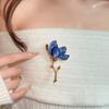 Tulip Glaze Luxury Badge Pin Zinc Zinc Alloy Banquet Clothes Metal Pin Magnolia Flower Brooch  Girls