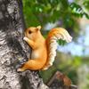 Voyyphixa Squirrel Tree Hugger Garden Statue Animal Garden Sculptures Climbing Squirrel Outdoor Yard Statues Tree Hanging Patio Lawn Yard Ornament