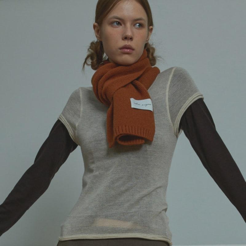 

White Project VIRGIN WOOL KNIT MUFFLER_GINGER GINGER