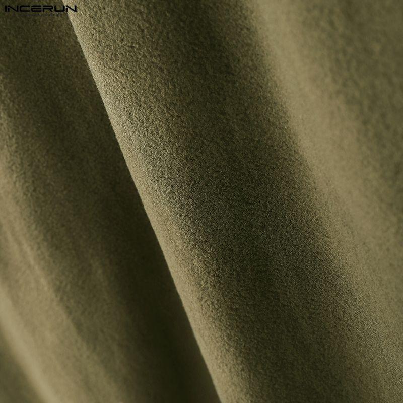 INCERUN Two Pieces Sets Winter Autumn Men Long Sleeve Furry Pullovers Long Pants Casual Outfits