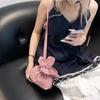 Cute Plaid Flower Crossbody Bag Portable Ins Shoulder Bag Casual Flower Drawstring Bag  Travel