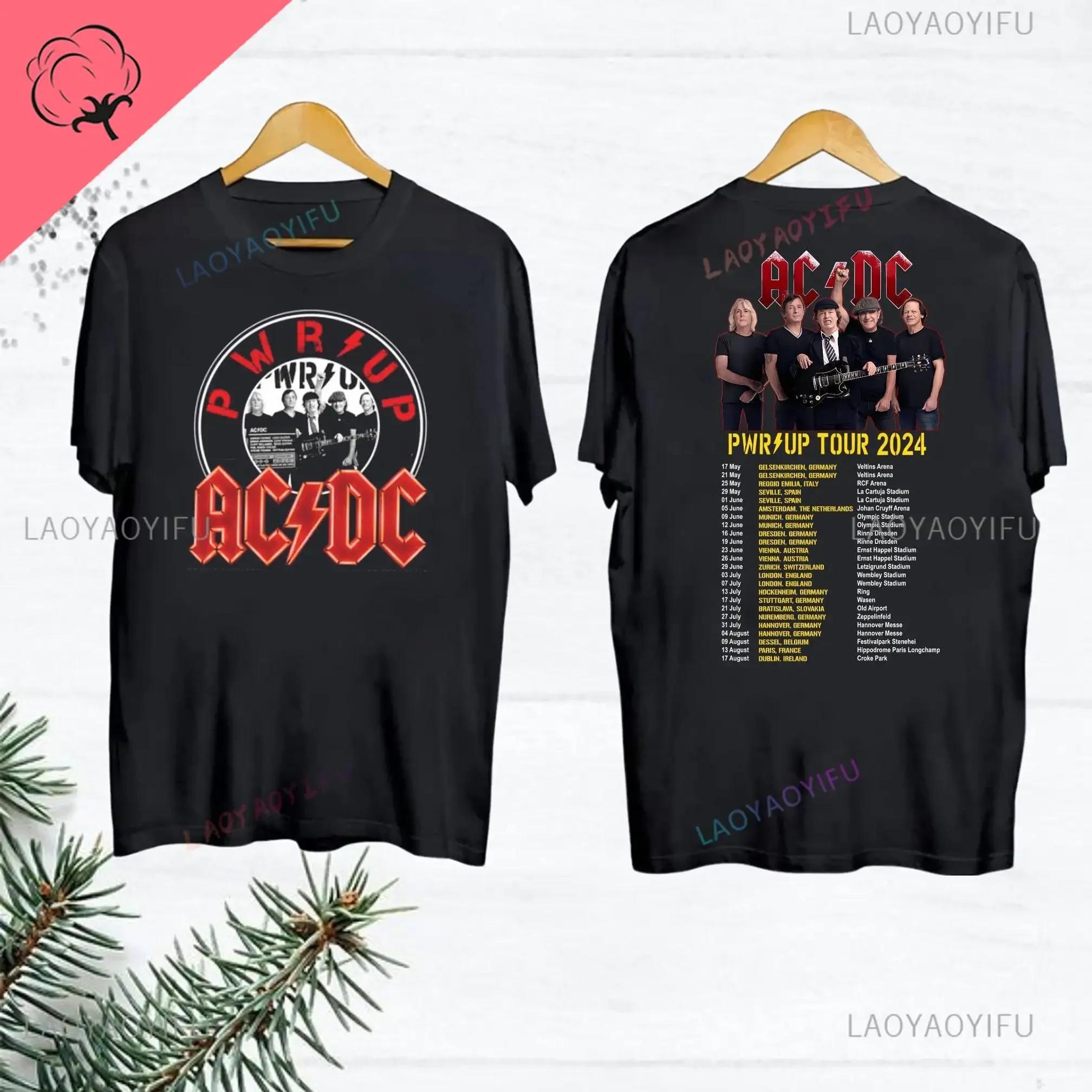 

2024 AC-DC Band 51 Years Rare Vintage T-shirt Those about To Rock Casual Lyrics Short Sleeve Unisex Top TOUR PWRUP Cotton Shirt 4XL