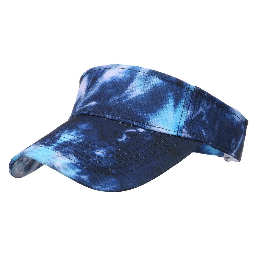 Visor Cap Marble Pattern Hat Sports Running Outdoor Women Men CA639 [White Fang] (Navy)