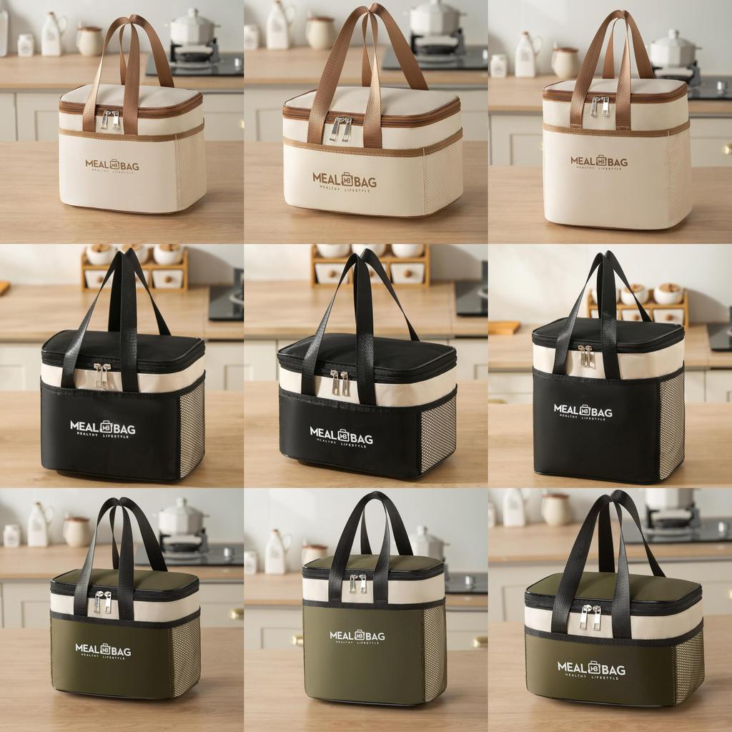 Oxford Cloth Lunch Bag With Insulation For Travel And Work Use