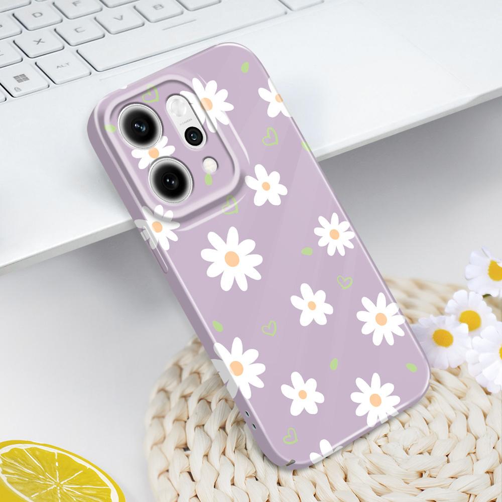 Tender Daisy Phone Case For OPPO Reno 14 14F 13 13F 12 12F 11 11F 10 8 8Z 8T 7 7Z Pro 4G 5G Film Hard Cover