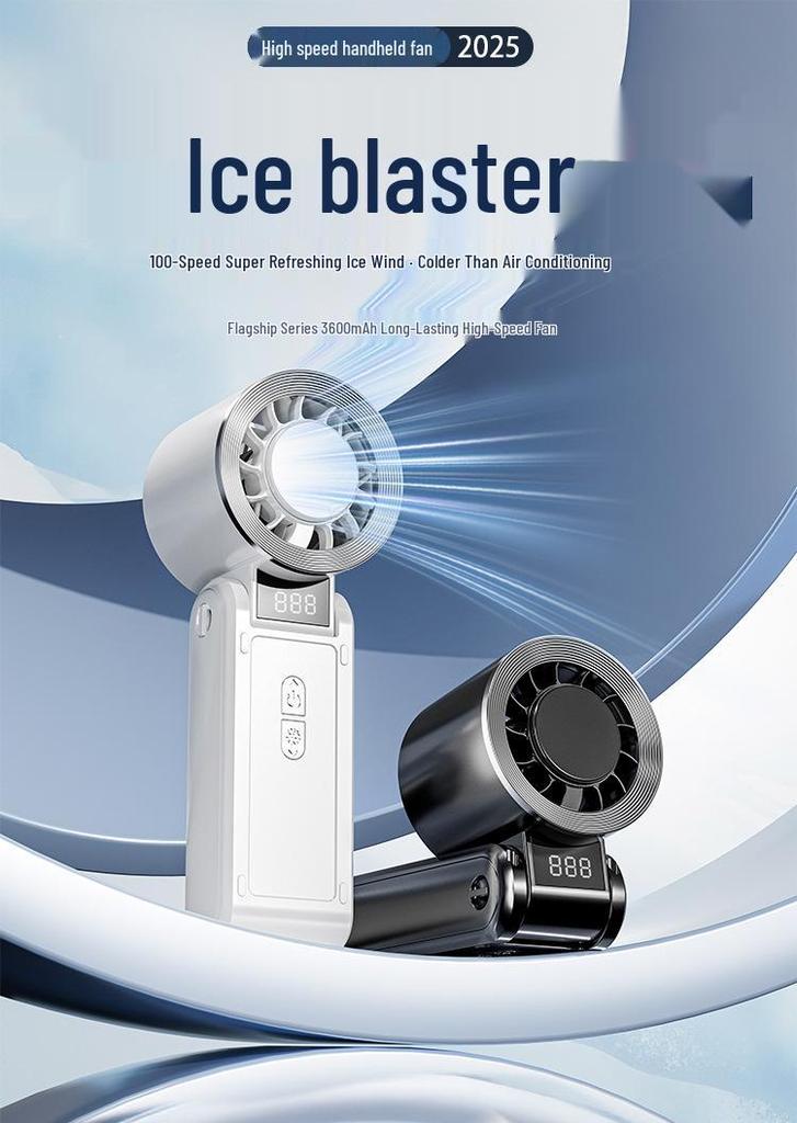 High-Speed Foldable Handheld Fan with 100 Adjustable Gears and Turbo Cooling